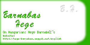 barnabas hege business card